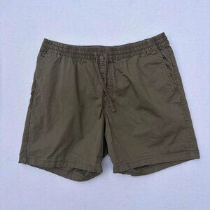 Vans Range Elastic Relaxed Fit Khaki Olive Green Cotton Elastic Shorts Size XL